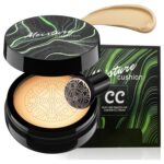 Mushroom Head Air Cushion CC Cream - Moisturizing & Oil Control BB Cream Foundation Create Long-Lasting, Waterproof Makeup Base Primer, Concealer Full Coverage for All Skin Types (Buff Beige) - Image 2