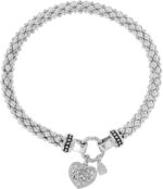 Nine West Women's Boxed Bracelet Pave Heart Stretch - Image 2