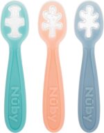 Nuby 3-Stage Baby's First Spoons Set - 3 Pack - 6+ Months - Baby Spoons with Easy Grip Handle - Pastels - Image 2