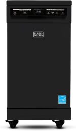 PORTABLE DISHWASHER ON WHEELS 18” WITH WORKTOP SPACE 8 PLACE-SETTING CAPACITY STAINLESS STEEL WITH FAUCET CONNECT BLACK+DECKER - Image 2