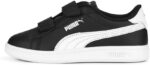 PUMA Smash Hook and Loop Sneaker, Black White, 11 US Unisex Little Kid - Image 2