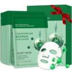 Pack of 10 Collagen Face Mask, Face Masks Skincare with Coenzyme Q10 Retinol Anti Aging Facial Masks Skin Care Hydrating Face Beauty Care Masks for Deep Repairing and Moisturizing Anti Wrinkles - Image 2