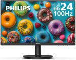 Philips New 24 inch Frameless Full HD (1920 x 1080) 100Hz Monitor, VESA, HDMI x1, VGA Port x1, Eye Care, 4 Year Advance Replacement Warranty, 241V8LB, Black - Image 2