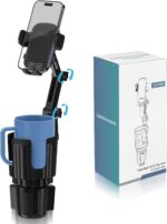 Phone Holders for Your Car Cupholder, 2 in 1 Cell Phone Holder Mount with Cup Holder Expandable Base, 360 Degree Rotating Neck, Fits All 4-7" Smartphones and Most Bottles, 1 Pack - Image 2