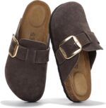 Project Cloud 100% Genuine Leather Clogs for Women Shoes - Memory Foam Insole, Non-Slip & Natural Cork Footbed Arch Support Big Buckle Womens Clogs and Mules Footwear (Manchester) - Image 2