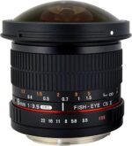 Rokinon HD8M-C 8mm f/3.5 HD Fisheye Lens with Removeable Hood for Canon DSLR 8-8mm, Fixed-Non-Zoom Lens,Black - Image 2
