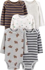 Simple Joys by Carter's Baby-Boys Long-Sleeve Bodysuit Pack of 5Bodysuit - Image 2