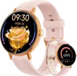 Smart Watches for Women,1.27" HD Fitness Tracker Answer/Make Call, Heart Rate/Sleep/SpO2，Round Smart Watch for iPhone/Samsung/Android,IP68 Waterproof，110+ Sport Mode-Pink(2 Bands) - Image 2