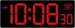 Soobest LED Digital Wall Clock, Large Digital Clock Bold Numbers with Seconds for Seniors Visually Impaired，Plug Electric Clock Dimmable Auto DST Large Display 10 Inches (Red) - Image 2