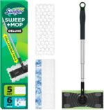 Swiffer Sweep & Mop Deluxe 2-in-1 Floor Mopping and Sweeping Kit, Multi-Surface Kit for Floor Cleaning, Includes 1 Sweeper Device, 5 Heavy Duty Dry Sweeping Cloths, 6 Heavy Duty Wet Mopping Cloths - Image 2