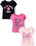The Children's Place Baby Girls' and Toddler Assorted Everyday Short Sleeve Graphic T-Shirts,multipacks - Image 2