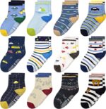 Tphon Non Slip Kids Toddler Socks with Grippers Baby 12 Pairs Anti Skid Socks for Boys Girls 0-7 Year Children - Image 2