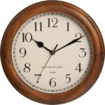 Wooden Wall Clock with Retro Design, 11 Inches Round Wall Clocks Battery Operated Silent Non-Ticking, Big Arabic Numerals, for Kitchen Living Room Classroom Gym and Pool, Brown - Image 2
