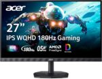 acer Nitro 27 Inch WQHD 2560 x 1440 IPS Gaming Monitor | AMD FreeSync | Up to 180Hz Refresh | Up to 0.5ms | HDR 10 Support | One Display Port 1.2 & Two HDMI 2.0 | KG271U N3bmiipx (Renewed) - Image 2