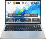 16" Traditional Laptop Computer, i3 Processor 16GB RAM 1TB SSD Silver Laptops Notebook with Backlit Keyboard, Fingerprint, WiFi 6 Bluetooth 5.3 Laptops for Students & Office USB-C Port - Image 2