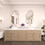 WEER Irregular Wall Mirror, 20x36 inch Gold Asymmetrical Mirror Wall Mounted Mirrors Decorative, Abstract Wavy Aluminum Alloy Frame Mirror for Bathroom, Bedroom, Living Room, Entryway - Image 3