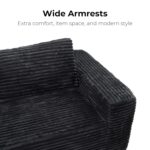 LIKIMIO 71" Cloud Loveseat Sofa in a Box, No Assembly Required Comfy Deep Seat, Modern Small Couch with Plush Fabric for Living Room, Bedroom, Apartment, Home Office, Black - Image 7