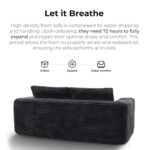 LIKIMIO 71" Cloud Loveseat Sofa in a Box, No Assembly Required Comfy Deep Seat, Modern Small Couch with Plush Fabric for Living Room, Bedroom, Apartment, Home Office, Black - Image 8