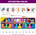 Kids Musical Piano Mats with 25 Music Sounds,Musical Toys Baby Floor Piano Keyboard Mat Carpet Animal Blanket Touch Playmat Early Education Toys for 1 2 3 4 5 6+ Year Girls Boys Toddlers - Image 3