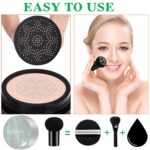 Mushroom Head Air Cushion CC Cream BB Cream Cushion Foundation Moisturizing Full Coverage Foundation Concealer Lasting Foundation Makeup Tone Makeup Base Primer（Natural） - Image 6