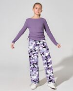 Girls Clothes Tween Girl Clothing Long Sleeve Ruched Drawstring Ribbed Knit Top Camo Cargo Pants Fall Winter Outfits - Image 4