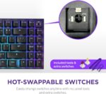 NZXT Function 2 MiniTKL Wired Tenkeyless Optical Gaming Keyboard - 8K Polling Rate - Linear Optical Switches - Adjustable Actuation - Double-Shot PBT Keycaps - RGB - Hot-Swappable - Black - Image 7