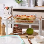 NUTRIUPS 9 x 9 Glass Baking Dish with Lid 2 Pack, Square Baking Pan, Glass Casserole Dish for Oven Dishwasher Safe, Baking Pan for Lasagna, Risotto (Green, 2 Pack, 2.6L) - Image 4