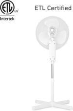 HOLMES 16" Digital Stand Fan, 80° Oscillation, 3 Speeds, 3 Modes, 7.5-Hour Timer, Adjustable Height, 30° Head Tilt, Ideal for Home, Bedroom or Office, Remote Control, White - Image 10