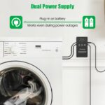 Washing Machine Water Leak Detector Kit with Dual Power Supply, Precise Sensor, Automatic Shut-Off Hot & Cold Valves 3/4" 90° , Alarm Sound and Alarm Light - Image 5