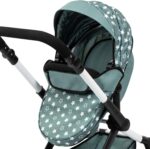 Bayer: Pram Xeo: Stars Green & White - Matching Handbag, Adjustable Handle, Dolls Up to 20", Ages 3+ | Baby Dolls | Dress Up - Image 7