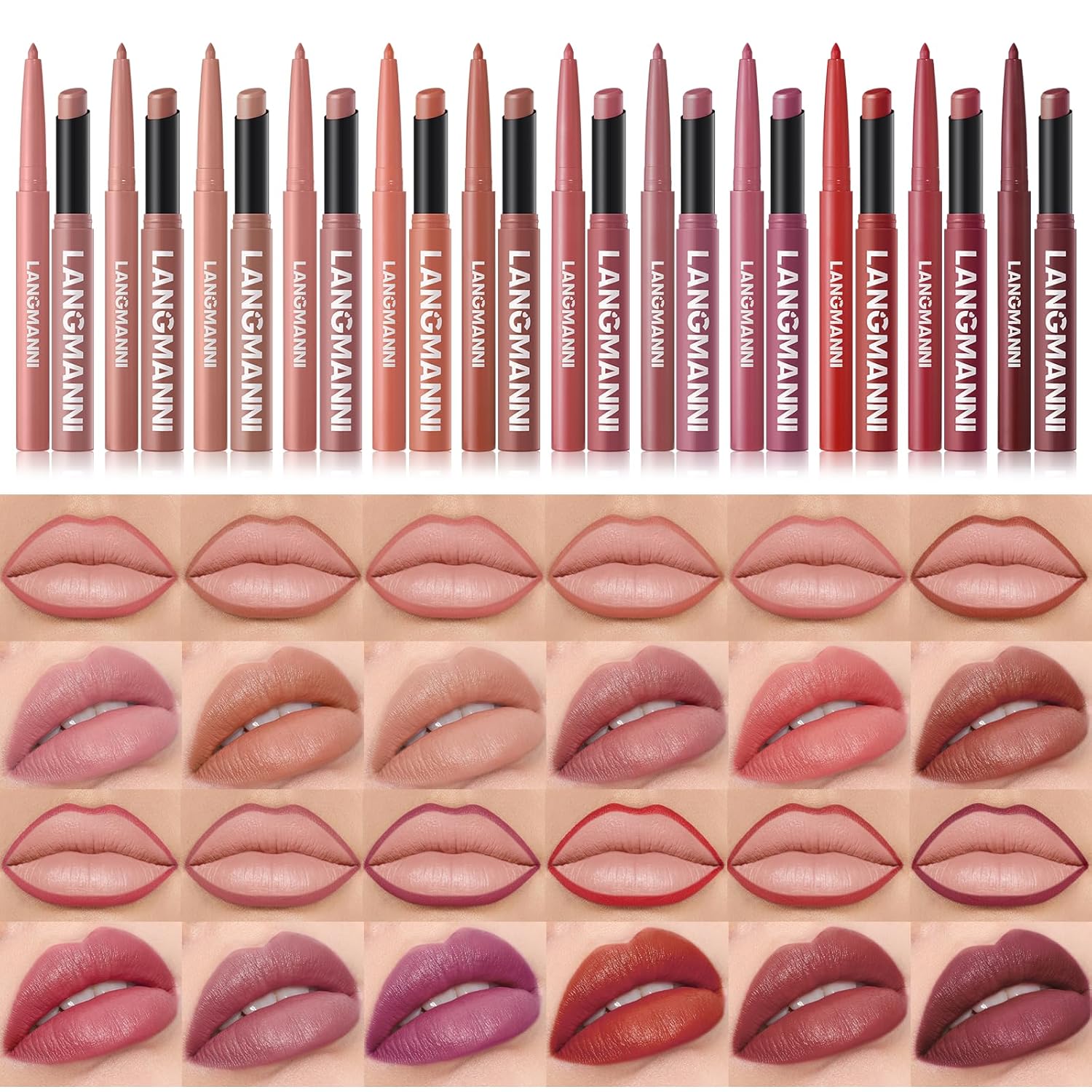 Jolilab 12Pcs Lip Set: 6 Colors Lip Liner+6 Colors Lipstick,Matte/Creamy,Smooth Creamy Texture,Long-Lasting,Bold/Nude Shades for Daily/Party, Vegan,Gift for Makeup Lovers.(Rich - Color Set B) - Image 4