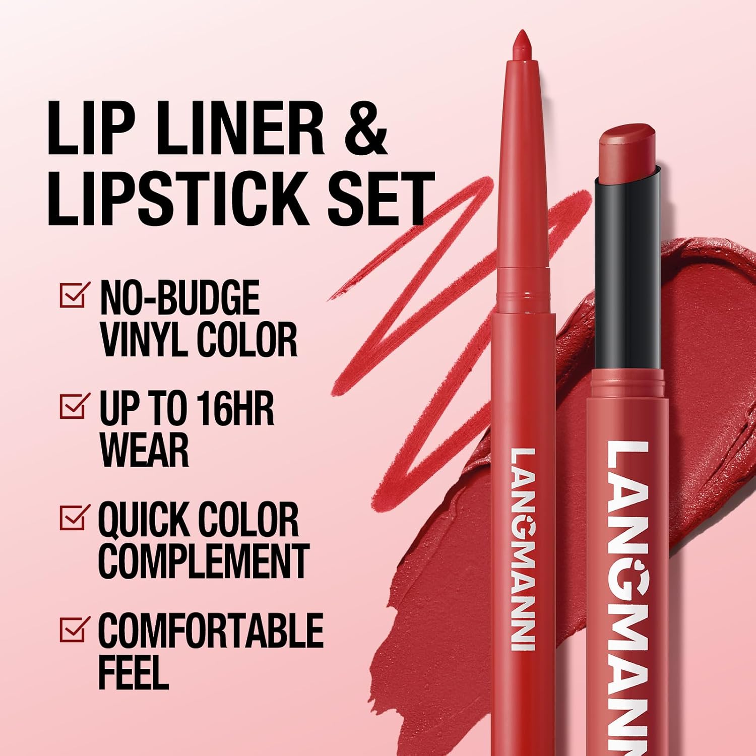 Jolilab 12Pcs Lip Set: 6 Colors Lip Liner+6 Colors Lipstick,Matte/Creamy,Smooth Creamy Texture,Long-Lasting,Bold/Nude Shades for Daily/Party, Vegan,Gift for Makeup Lovers.(Rich - Color Set B) - Image 5