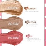 Makeup Sticks Set, Matte Cream Blush Stick for Cheeks, Eyes and Lips, Contour Stick & Highlighter Makeup Sticks for All Skin (Blush, Highlighter & Contour) - Image 5