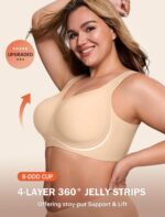 Bras for Women Supportive Wireless Push Up Bra Full Coverage No Underwear Seamless Plus Size for Older Women - Image 3