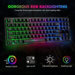 CHONCHOW 87-Key RGB Backlit Compact Gaming Keyboard - USB Wired Tenkeyless Keyboard for Laptop, PS4, Xbox, PC Gaming and Work - Image 3