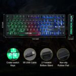 CHONCHOW 87-Key RGB Backlit Compact Gaming Keyboard - USB Wired Tenkeyless Keyboard for Laptop, PS4, Xbox, PC Gaming and Work - Image 6