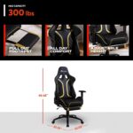 X Rocker PC Computer Gaming Desk Chair with Wheels, College Dorm Room Essentials for Guys and Girls, Adjustable, Ergonomic Office Chair, Gifts for Gamers - Image 3