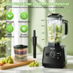 Blender, Smoothie Blenders, PRASKY Max.2400Watts/1000Watts Kitchen Blender and Grinder Combo 25000RPM Powerful Kitchen 68oz BPA Free 2 Containers Countertop Blenders Ice Crushing - Image 4