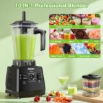 Blender, Smoothie Blenders, PRASKY Max.2400Watts/1000Watts Kitchen Blender and Grinder Combo 25000RPM Powerful Kitchen 68oz BPA Free 2 Containers Countertop Blenders Ice Crushing - Image 9