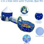 PigPigPen 3pc Kids Play Tent for Boys with Ball Pit, Crawl Tunnel, Princess Tents for Toddlers, Baby Space World Playhouse Toys, Boys Indoor& Outdoor Play House, Perfect Kid’s Gifts - Image 6