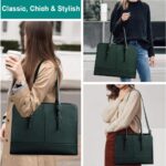 Laptop Bag for Women Leather Work Tote 15.6 Inch Laptop for Computer Messenger Bag Waterproof Briefcase Business Office Professional Large Capacity Handbag Shoulder Teacher Nurse Bag - Image 3