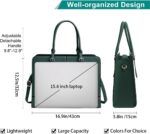 Laptop Bag for Women Leather Work Tote 15.6 Inch Laptop for Computer Messenger Bag Waterproof Briefcase Business Office Professional Large Capacity Handbag Shoulder Teacher Nurse Bag - Image 5