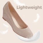 Ankis Black Nude Silver Gold Wedges for Women, Low Heel Women's Wedge Comfortable Closed Toe Women Pumps Dress Shoes -2Inch - Image 5