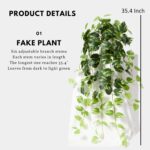 CADNLY Realistic Artificial Plants Indoor in Pot – Green Faux Hanging Plants Artificial Decor Fake Pothos Potted Home Decor Shelves Tabletop Office 1 Pack - Image 5