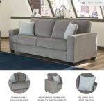 Signature Design by Ashley Altari Modern Queen Sofa Sleeper with 2 Accent Pillows, Light Gray - Image 5