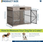 Garvee 44 in Large Dong Crate Furniture, Multi-Functional Dog Cage Table with 2 Drawers and an Open Compartment, Heavy Duty Decorative Pet House for Indoor Use - Image 3