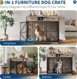 Garvee 44 in Large Dong Crate Furniture, Multi-Functional Dog Cage Table with 2 Drawers and an Open Compartment, Heavy Duty Decorative Pet House for Indoor Use - Image 7