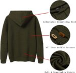 COOFANDY Mens Hoodies Pullover Casaul Long Sleeve Drawstring Waffle Knit Hooded Sweatshirt with Kanga Pocket - Image 7