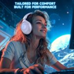 Wireless Gaming Headset for PS5, 2.4GHz Gaming Headset with Mic, 45H Battery, Surround Sound, Noise Cancelling Over Ear Headphones, for Xbox Needs 3.5mm Cable - White - Image 5