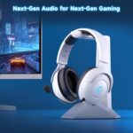 Wireless Gaming Headset for PS5, 2.4GHz Gaming Headset with Mic, 45H Battery, Surround Sound, Noise Cancelling Over Ear Headphones, for Xbox Needs 3.5mm Cable - White - Image 8